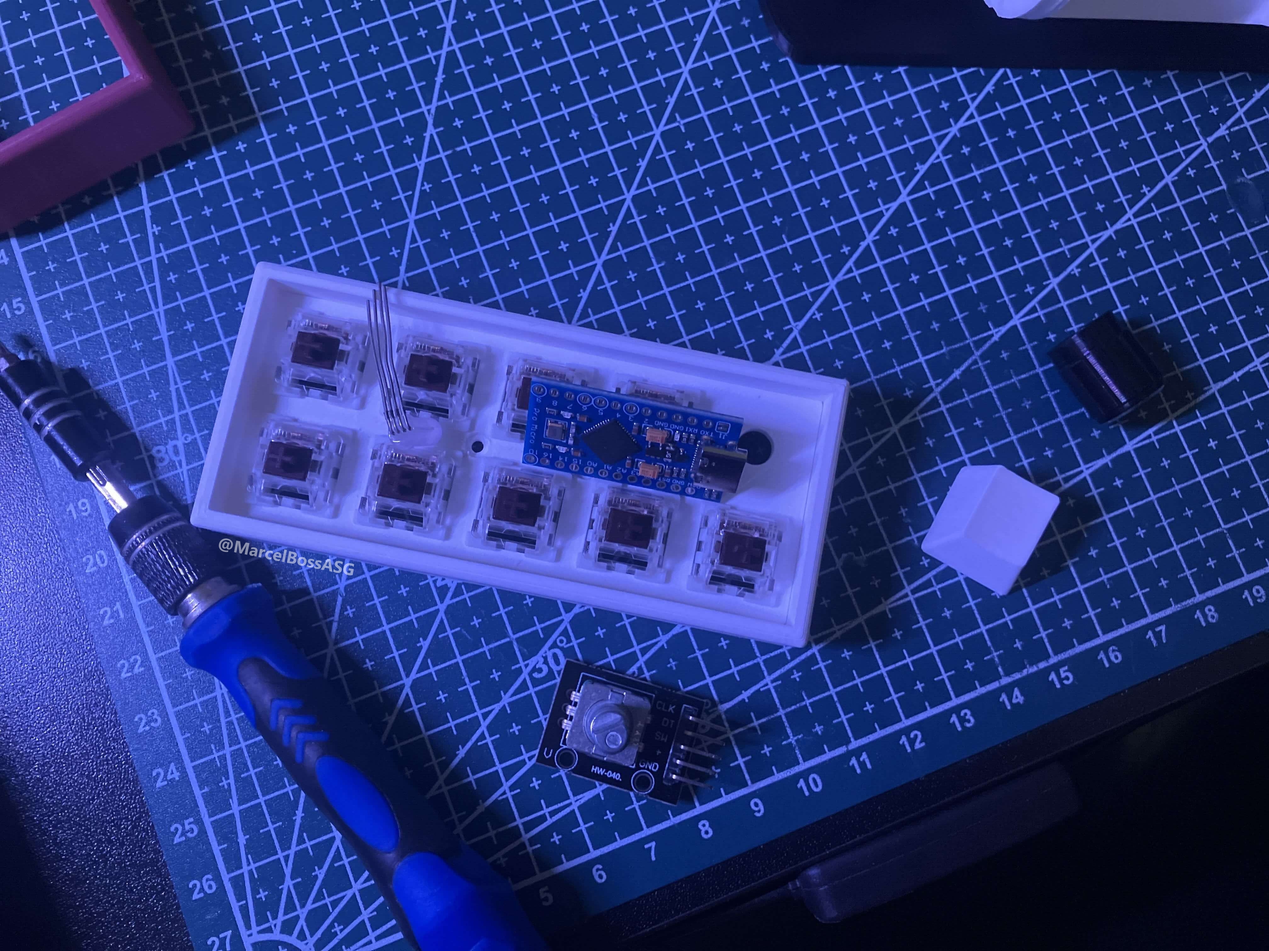 some of the parts used in the keypad